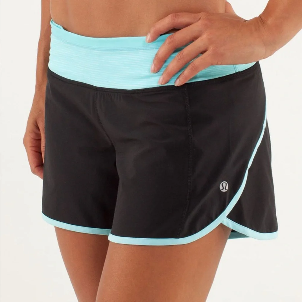 Lululemon Turbo Run Short Black/Angel Blue/Tonka Stripe Angle Blue 8